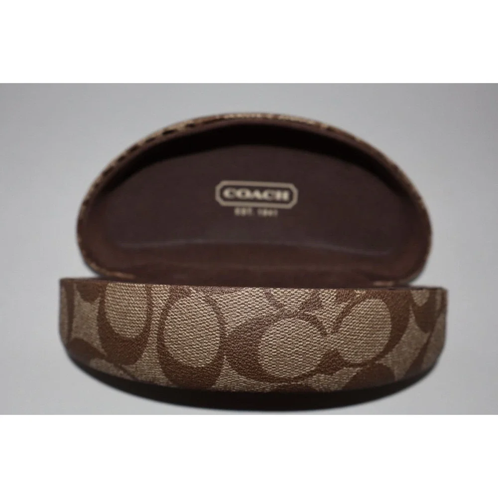 Coach Brown Monogram C Hard Shell Eyeglasses Sunglasses Clamshell Case